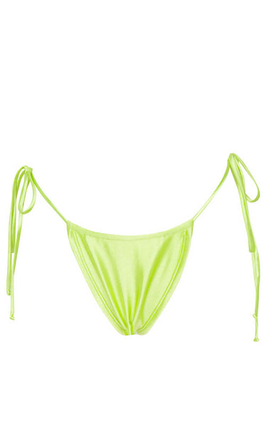 PilyQ Swimwear Green Neon Brazilian Bikini Bottoms, Green Neon Swimsuit