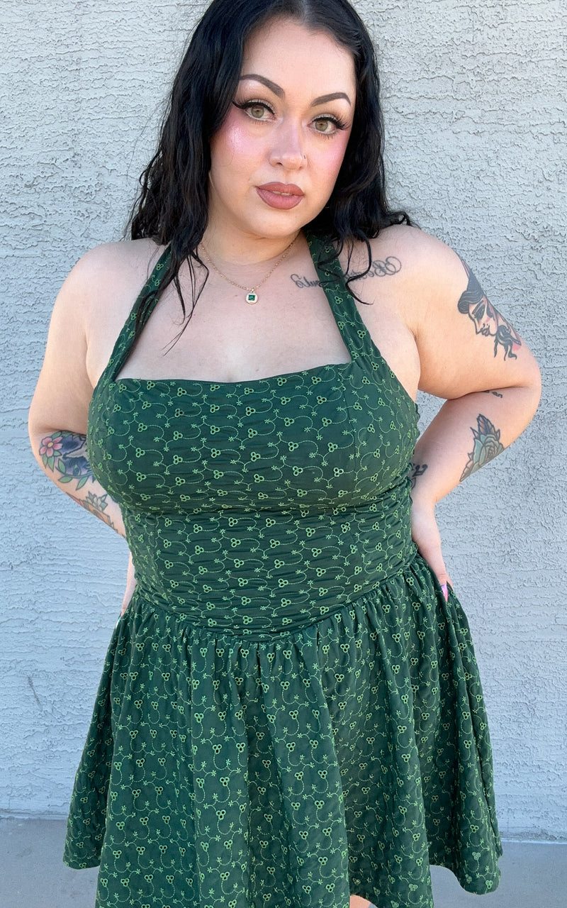 green halter mini dress Womens With Shimmering Sequin Embellishment For Party And Date Night Premium stretch mesh Tired Halter Mini Dress- Green