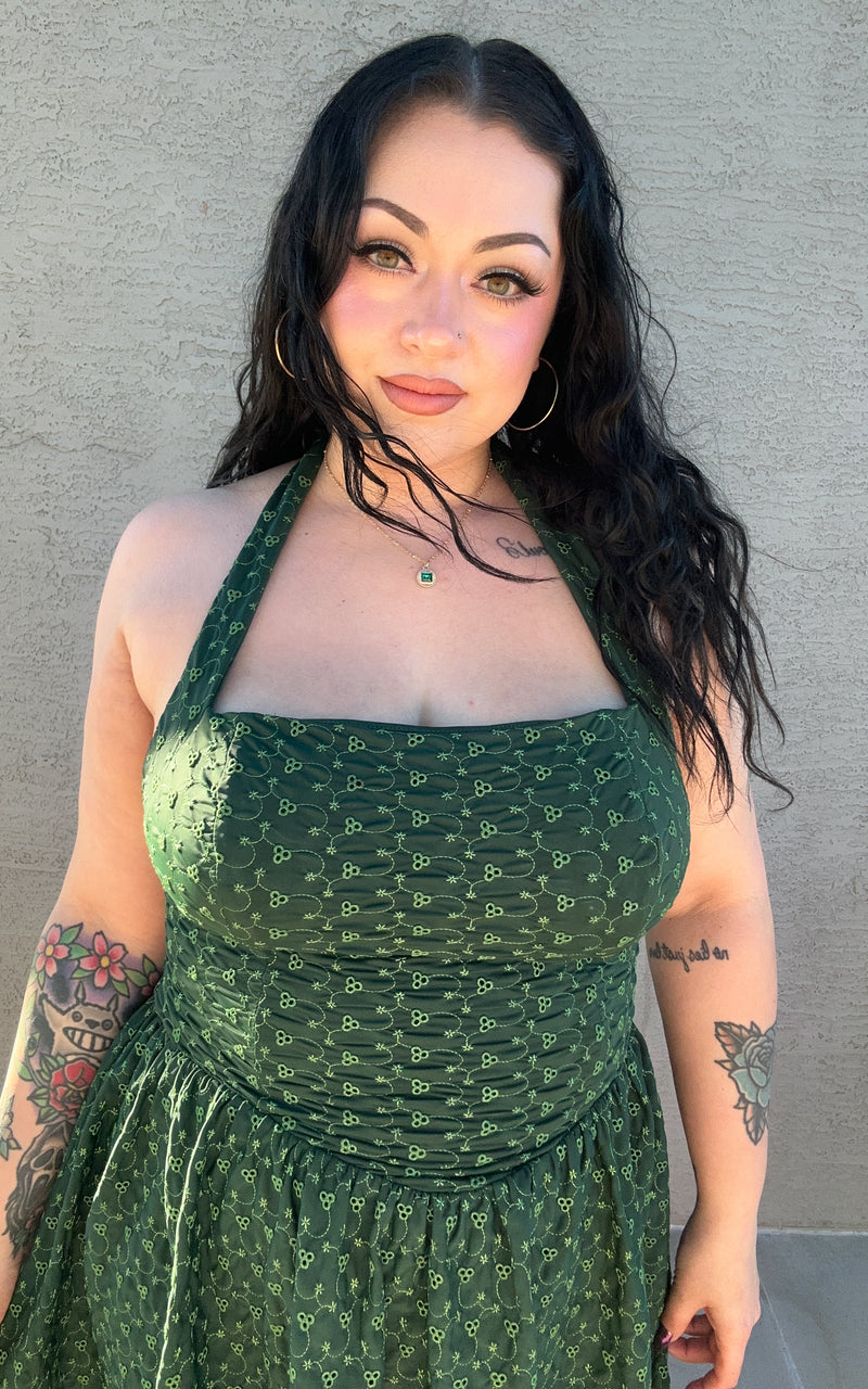 green halter mini dress Forward Thinking Halter Mini Dress Green