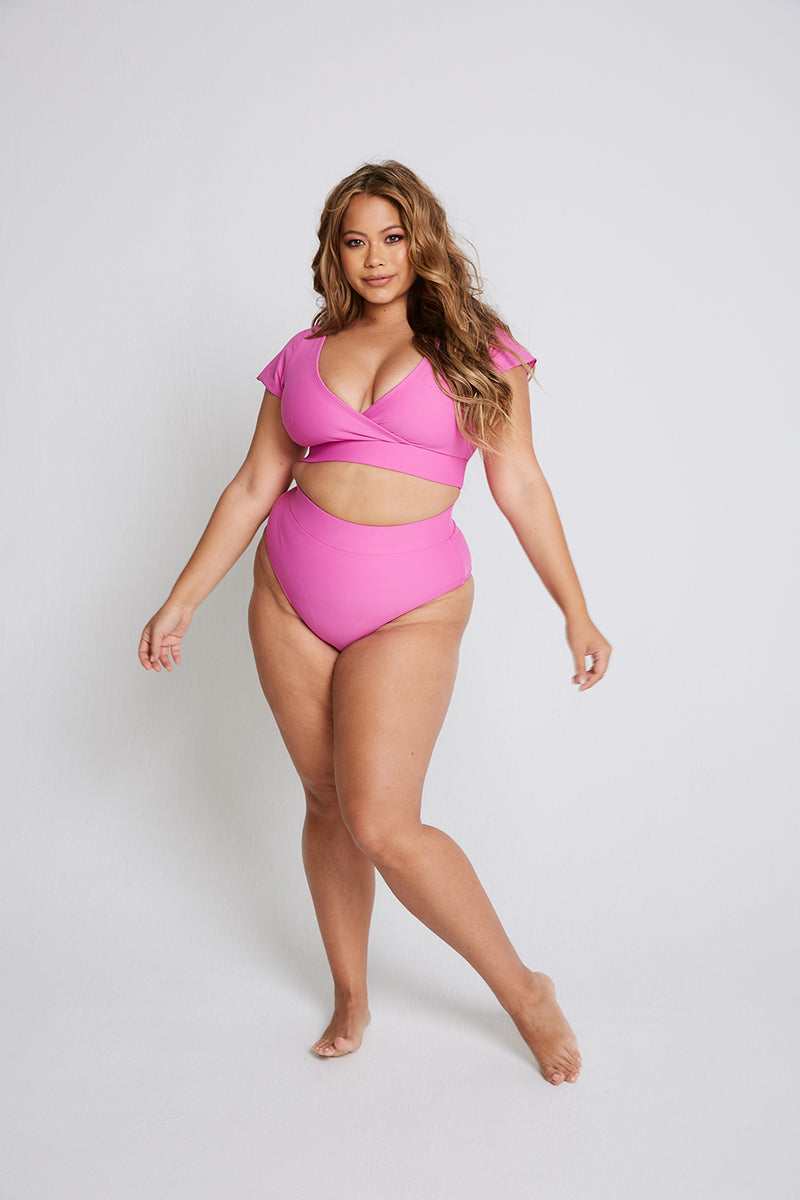 Lover Cheeky Plus Size Swimsuit Bikini Bottoms in Gingham