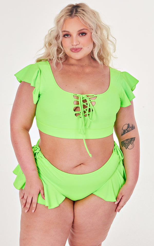 Naomi top in neon palm green