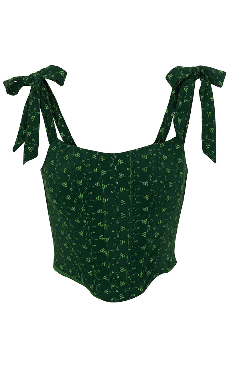 Out From Under Modern Love Butterfly Corset in Green
